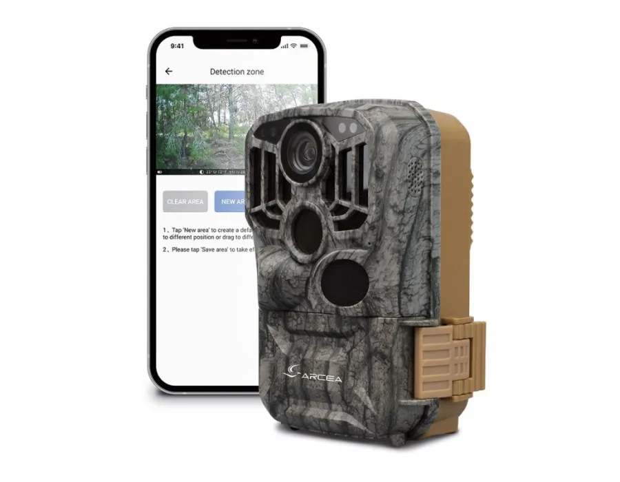 Cámara Fototrampa de camuflaje Arcea Sentinel Pro control móvil