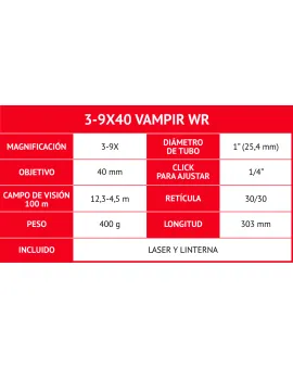Visor Gamo 3-9 x 40 wr vampir