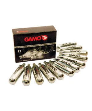 Bombonas de gas Gamo para pistolas aire comprimido 12 unidades Bombonas de gas Gamo para pistolas aire comprimido 12 unidades