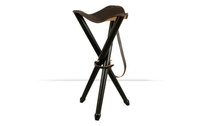 Banqueta de madera y piel arcea 55 cm