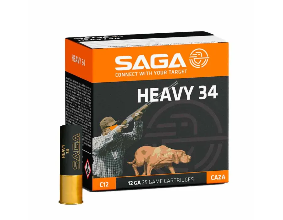 Cartuchos de caza Saga Heavy - Calibre 12 - 34 gramos 