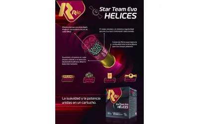 Cartuchos de tiro Rio Star Team Evo Helices - 32 gramos Cartuchos de tiro Rio Star Team Evo Helices - 32 gramos