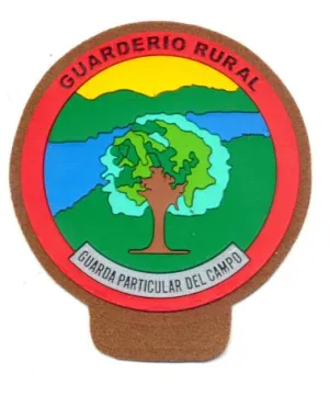 Emblema guarda rural campo marron pvc pecho 