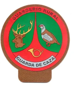 Emblema guarda rural caza marron pvc pecho