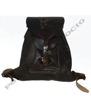 Mochila de caza en piel con bolsillo  Mochila de caza en piel con bolsillo