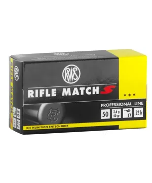 Balas Rws rifle match s calibre 22 lr
