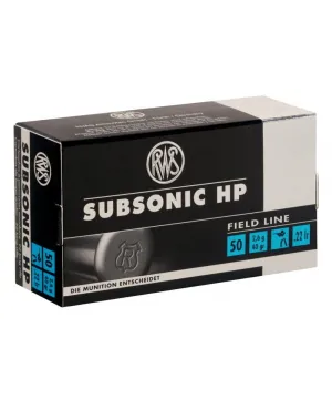 Balas Rws subsonic hp calibre 22 lr