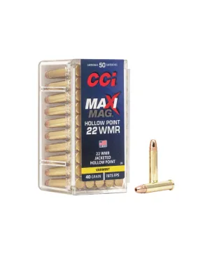 Balas calibre 22 WMR CCI modelo Maxi magnum JHP
