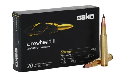 Balas Sako Arrowhead II - 300 WSM - 180 grs - Soft Point -10 unidades Balas Sako Arrowhead II - 300 WSM - 180 grs - Soft Point -10 unidades
