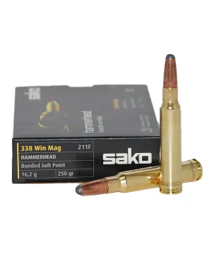 Balas Sako Hammerhead - 338 Win Mag - 250 grs - Bonded Soft Point - 10 unidades