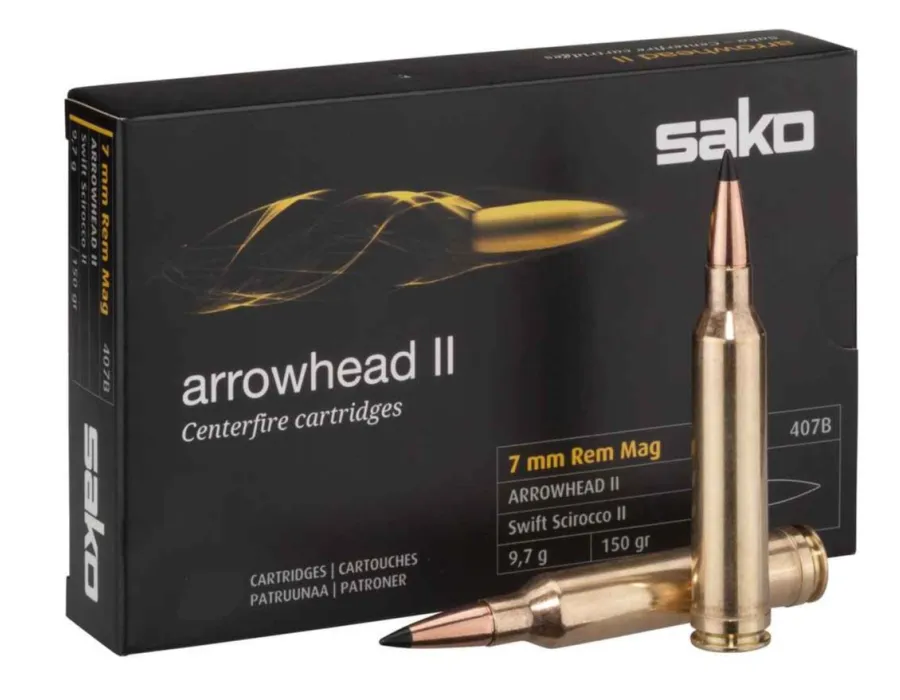 Balas Sako Arrowhead II - 7mm Rem Mag - 150 grs - Punta Plástico - 10 unidades