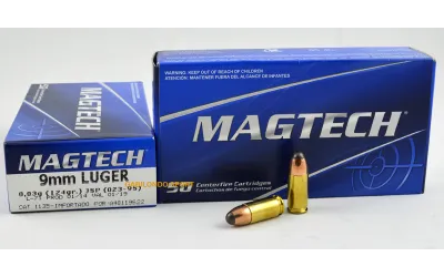 Balas Magtech 9 mm parabellum semiblindada  Balas Magtech 9 mm parabellum semiblindada