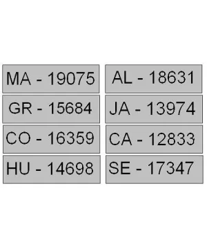 Placa matricula cotos