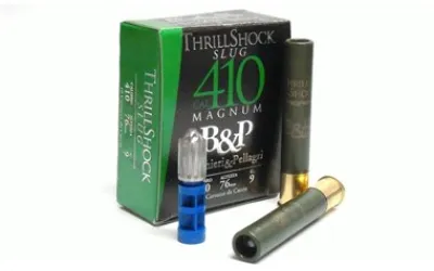Cartucho bala Baschieri & Pellagri Thrill Shock calibre 410 - 9 gramos Cartucho bala Baschieri & Pellagri Thrill Shock calibre 410 - 9 gramos