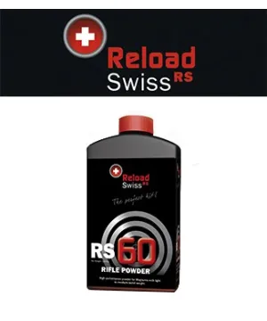 Pólvora Reload Swiss RS 60 arma larga 1kg Pólvora Reload Swiss RS 60 arma larga 1kg
