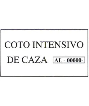 Tablilla 1º coto intensivo de caza 50x33 