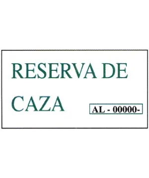 Tablilla 1º reserva de caza 50x33 