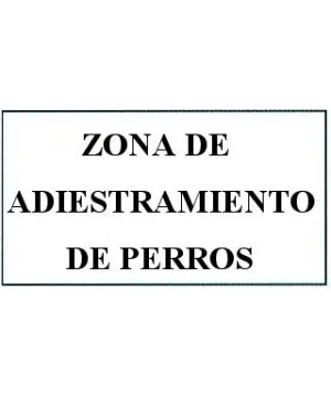 Tablilla 1º zona adiestramiento perros 50x33 